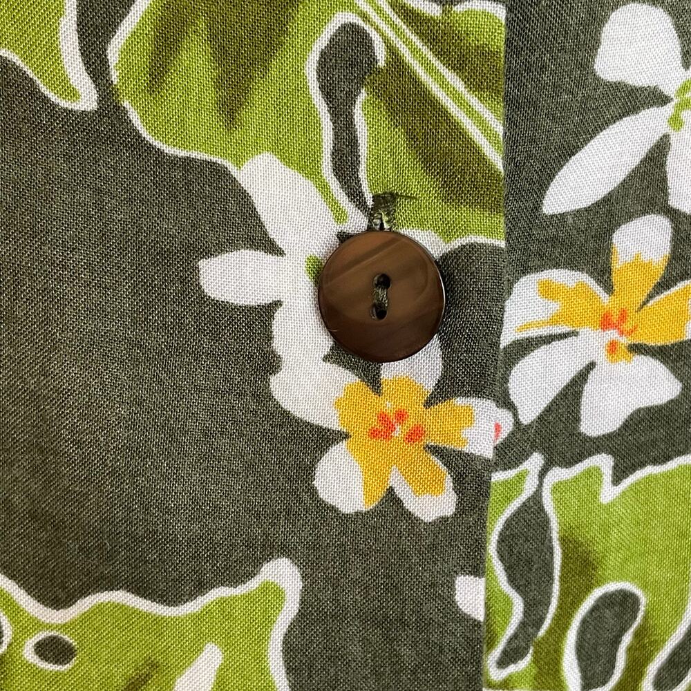 Basic Editions Tropical Button Up Shirt Womens Size M Short Sleeve Resort Summer - Picture 5 of 8
